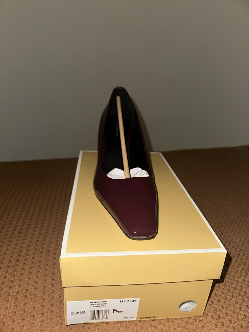 Michael Kors Women's Burgundy Patent Leather Pointed Pump